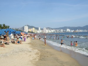 The crowded beaches of Acapulco