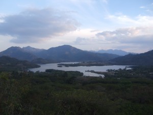 A mountain city in Chiapas, built around a lake formed in a volcano