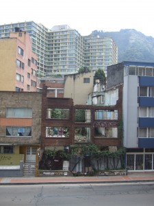 Ruins across the street from our hotel in Bogotá