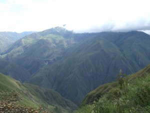 Just one of many giant, cloud-covered Colombian mountains